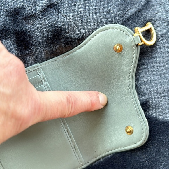 Christian Dior Gris Oblique Lotus Saddle Wallet - Picture 8 of 14